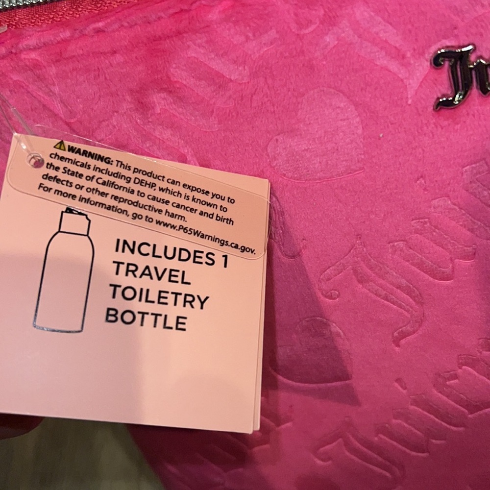 NWT Juicy Couture Pink Logo Travel Cosmetic Bag/Pouch - Picture 5 of 10